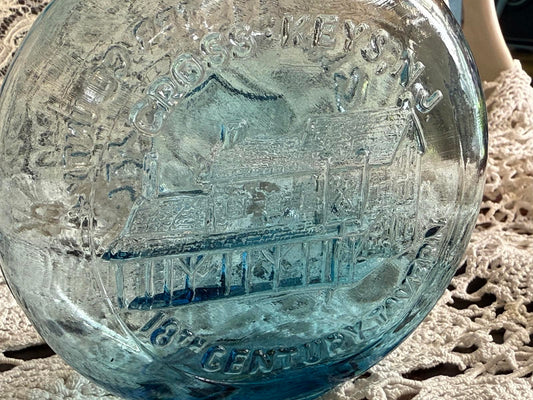 Clevenger Brothers glass bottle Cross Keys light blue aqua bottle Gloucester NJ