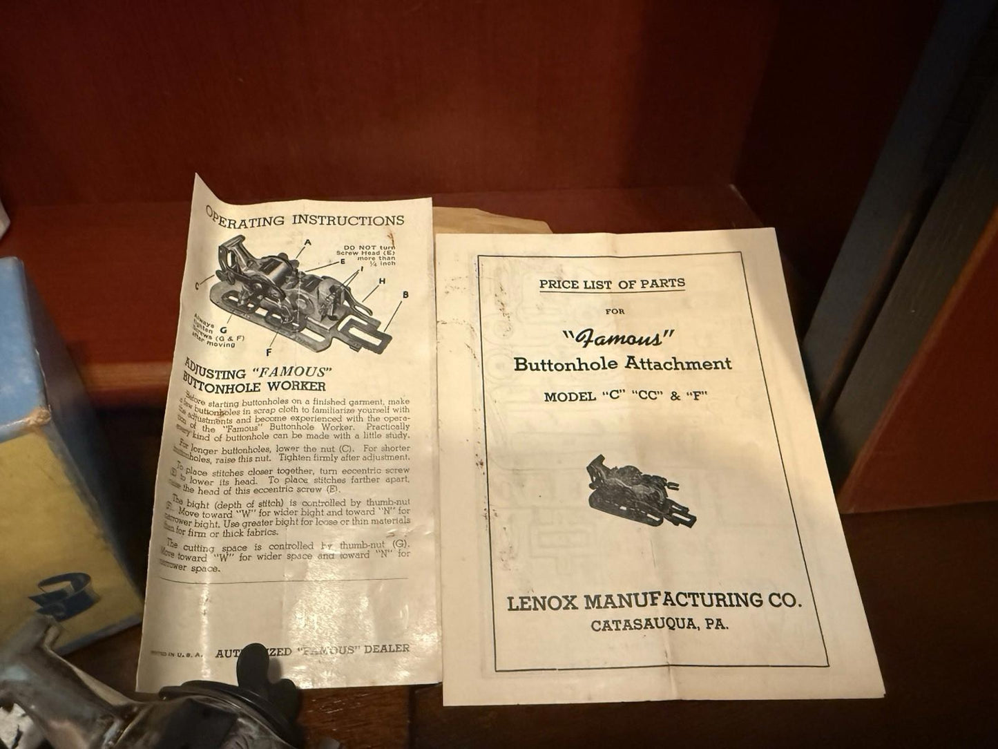 Vintage Famous Buttonhole Maker Sewing for Singer Model CC Machine in Box V14