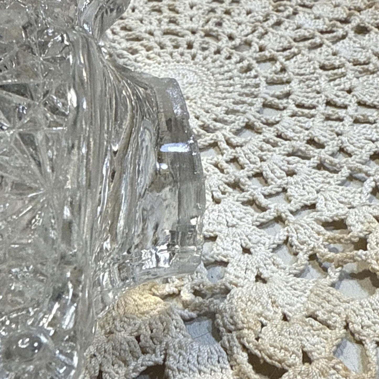 Mid-Size Daisy & Button Clear Glass Drinking Boot shoe EAPG Early American