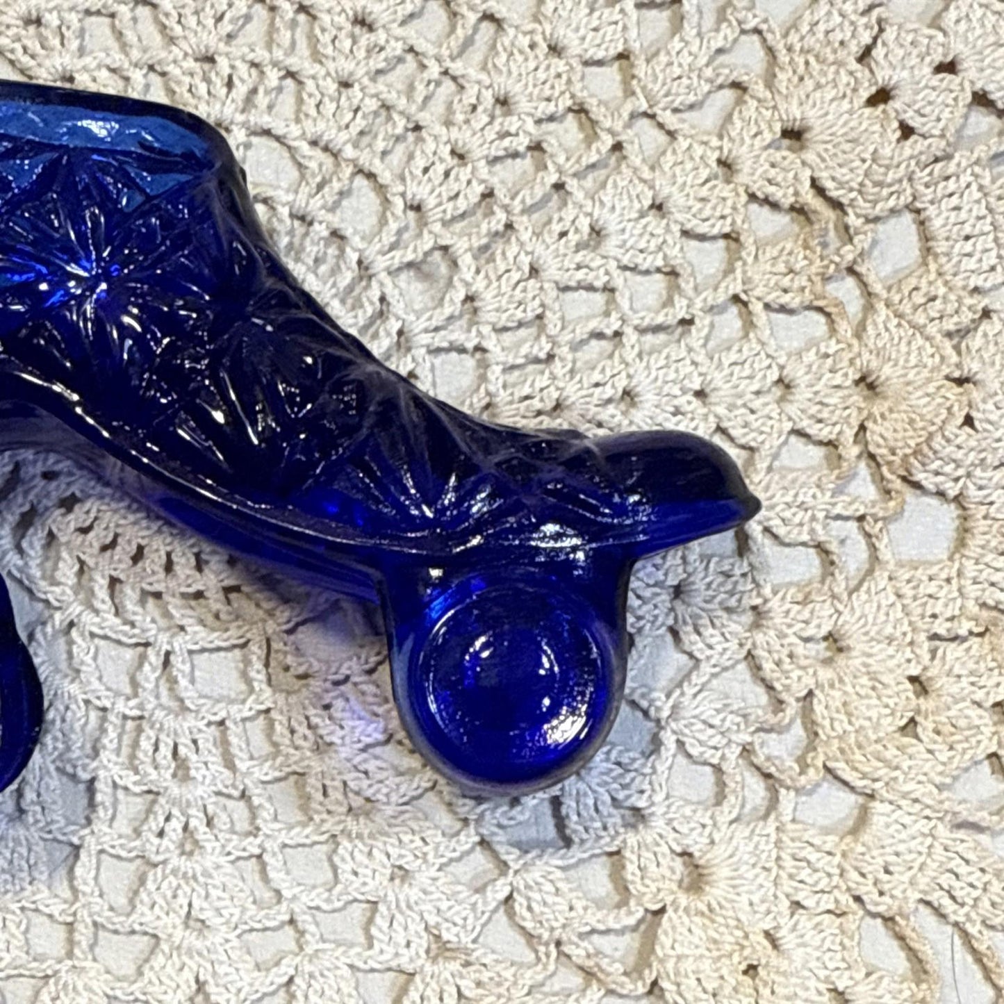 Cobalt Blue Art Glass Women's Roller Skate Slipper - 4.5"(L) x 2.75"(H)