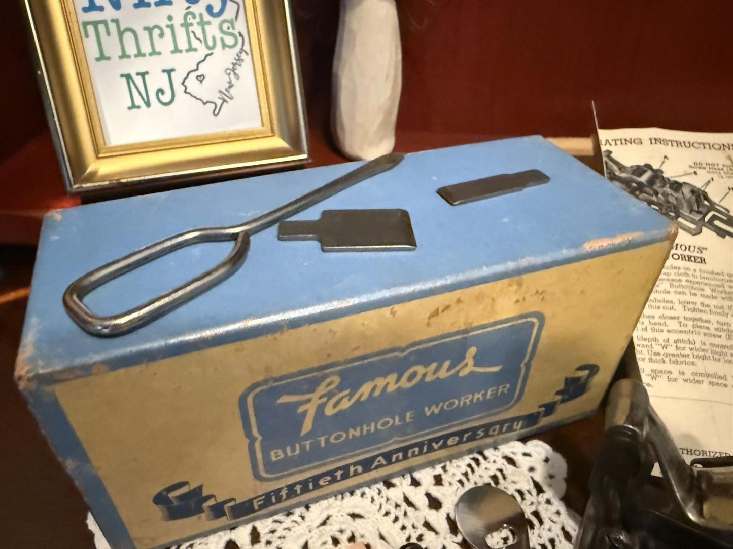 Vintage Famous Buttonhole Maker Sewing for Singer Model CC Machine in Box V14