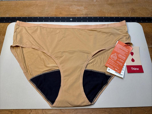 Thinx Air Light Absorbent Hiphugger Panty Sand Size: 4XL NWT Period Panties