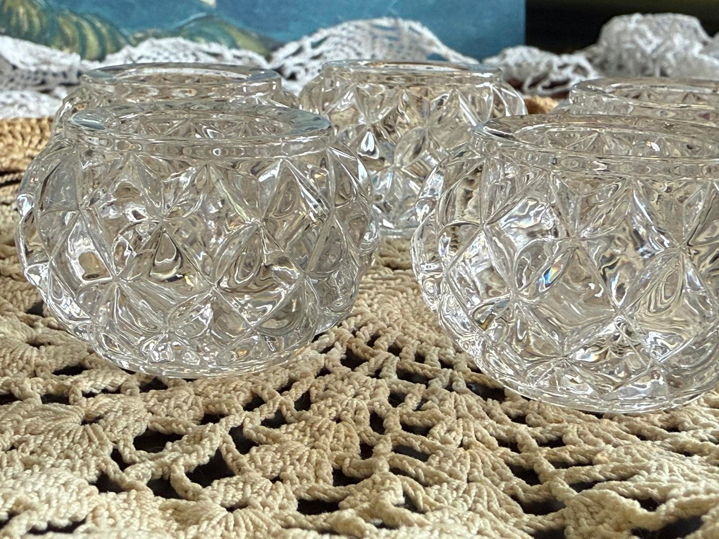 Salt Cellars (set of 5) Antique Pressed Glass 1900's
