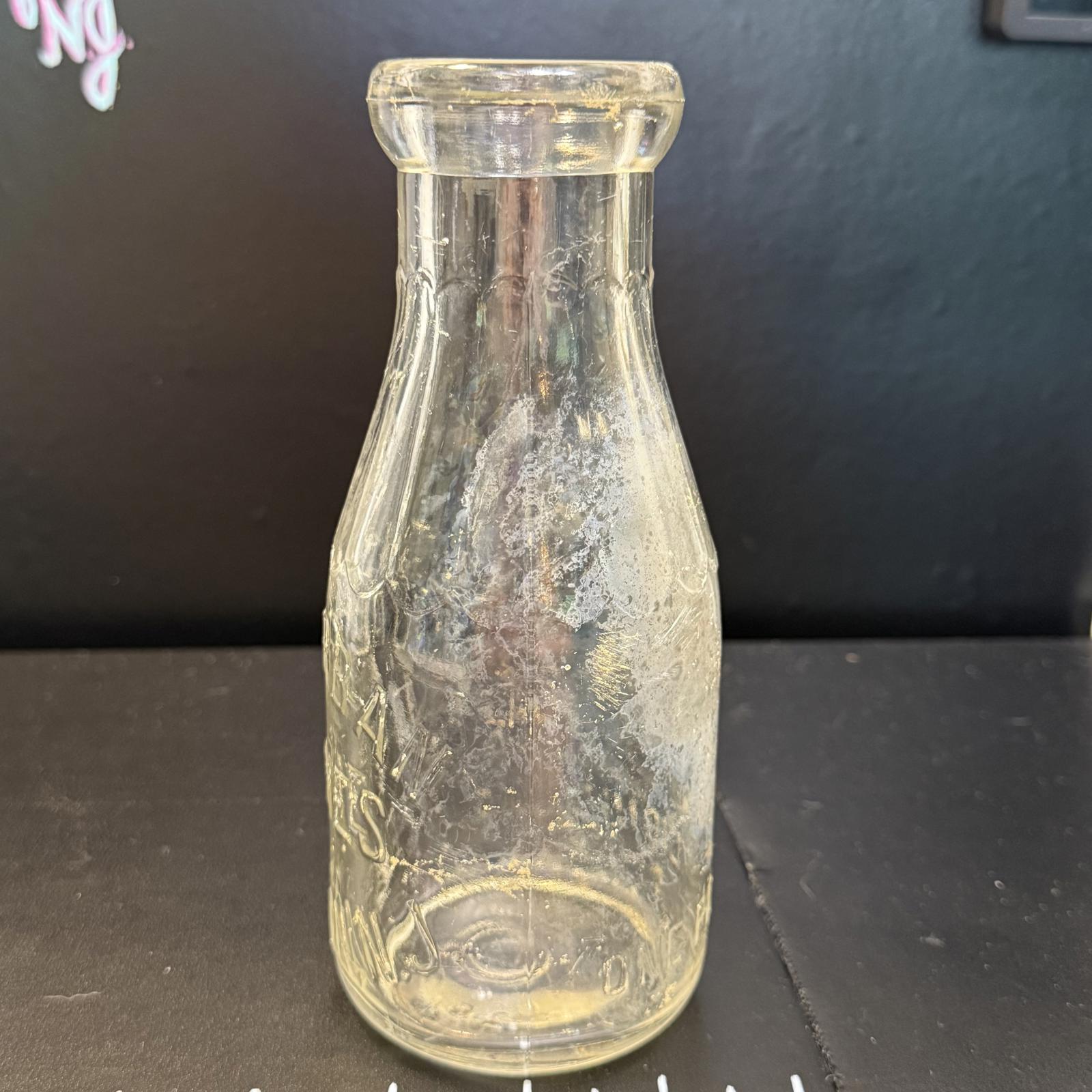 Vintage Suburban Dairy Milk Bottle Audubon NJ Local