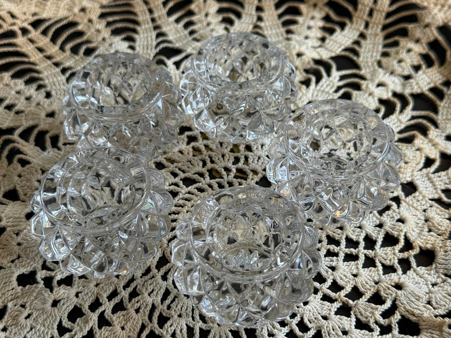 Salt Cellars (set of 5) Antique Pressed Glass 1900's