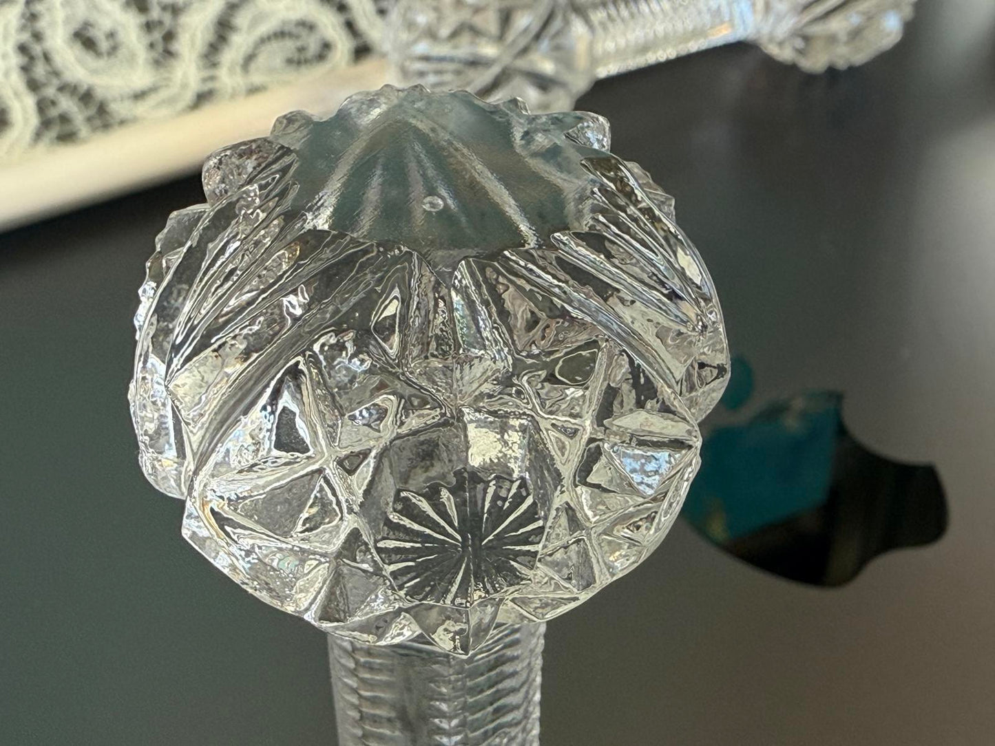 Vintage Imperial Lead Crystal Baby Weights/Knife Rests/Bar Bells Set of 2