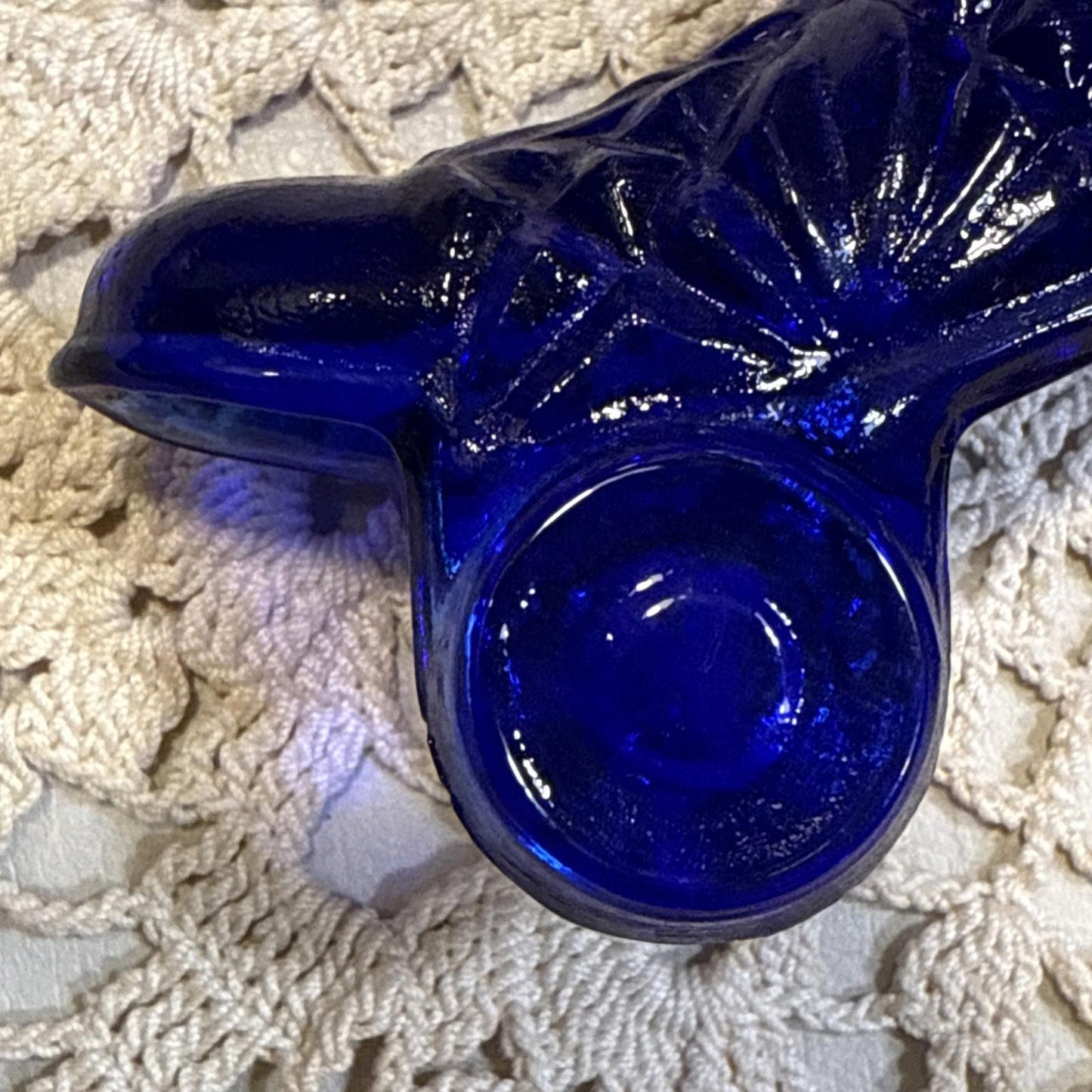 Cobalt Blue Art Glass Women's Roller Skate Slipper - 4.5"(L) x 2.75"(H)