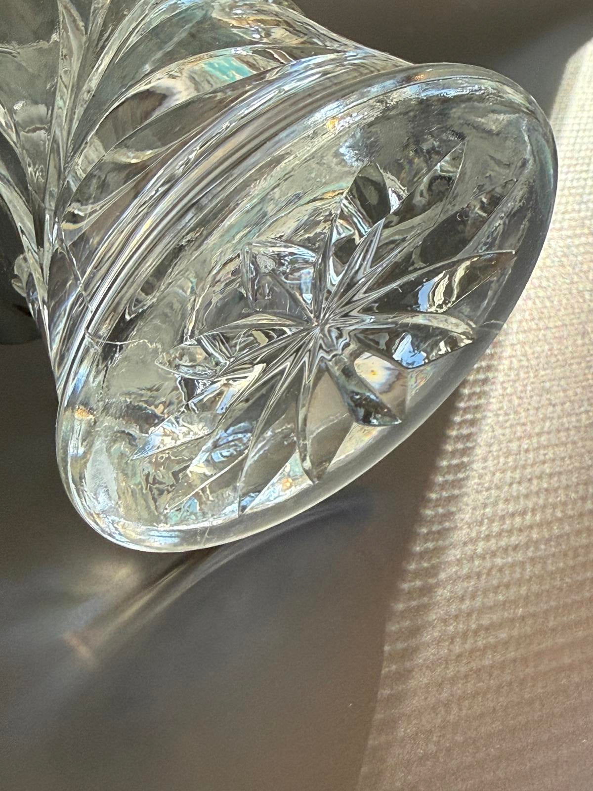 Duncan & Miller Crystal Basket w/ Engraved Flowers circa 1900