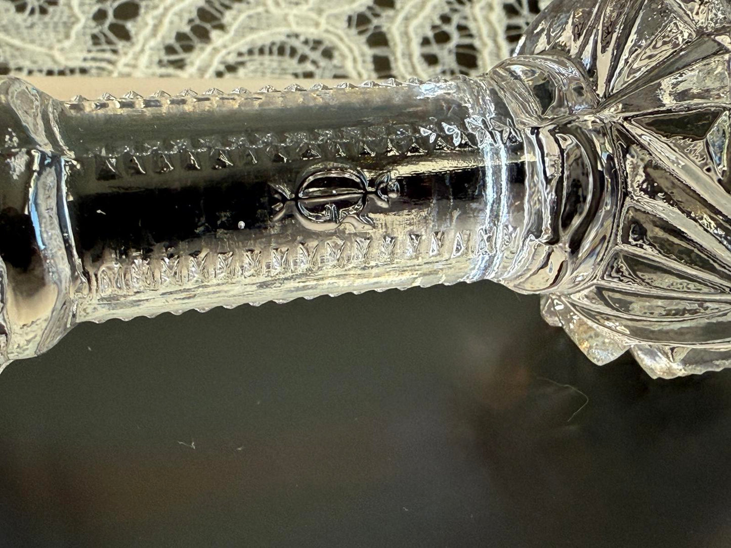 Vintage Imperial Lead Crystal Baby Weights/Knife Rests/Bar Bells Set of 2