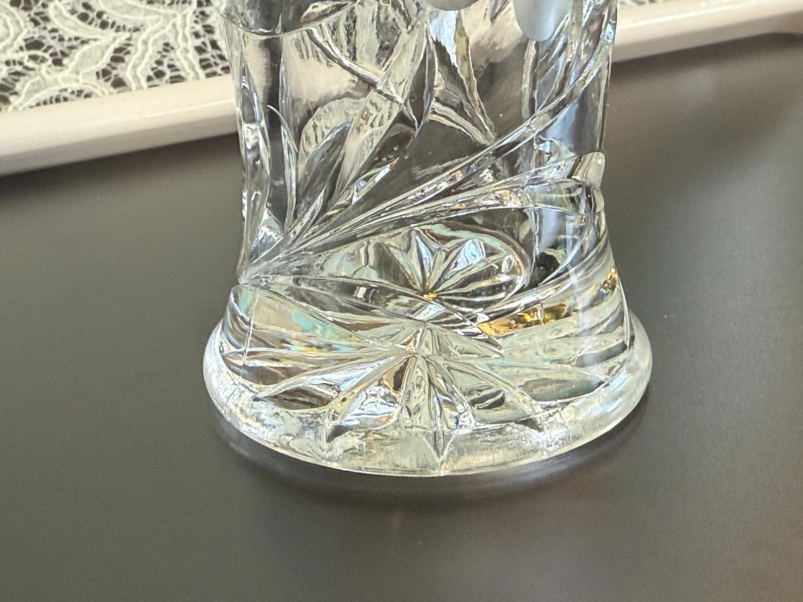 Duncan & Miller Crystal Basket w/ Engraved Flowers circa 1900