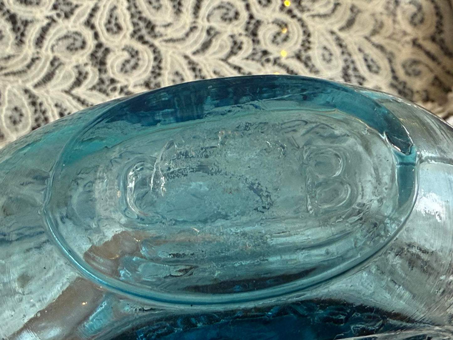 Clevenger Brothers glass bottle Cross Keys light blue aqua bottle Gloucester NJ