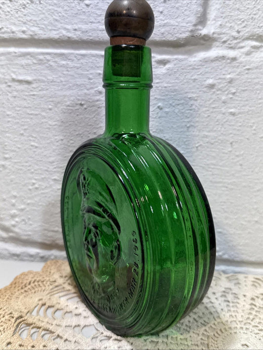 Wheaton Dwight David Eisenhower Ike Commemorative Decanter Bottle Emerald