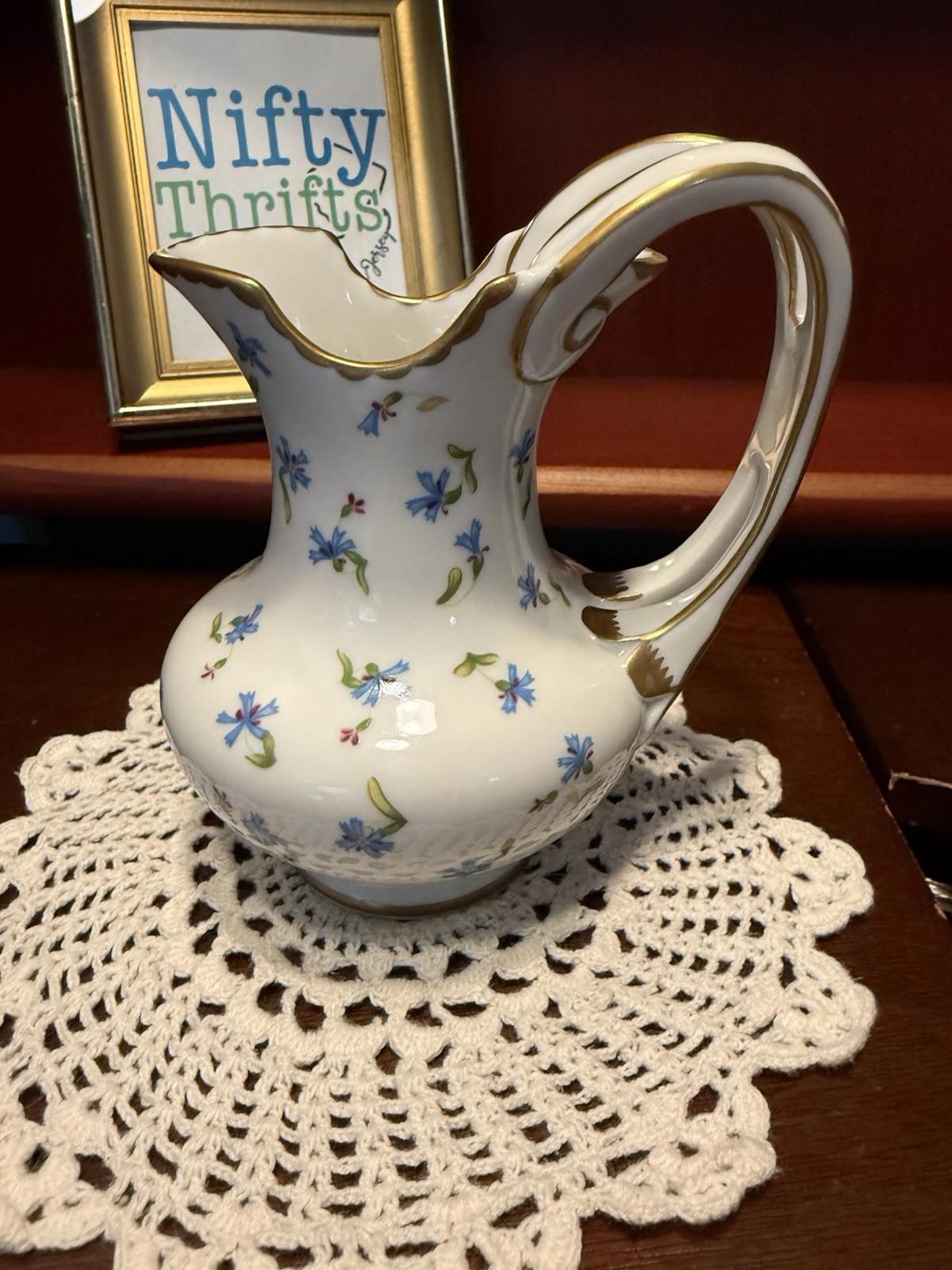 Vintage Floral Creamer Mini Pitcher, The Franklin Mint