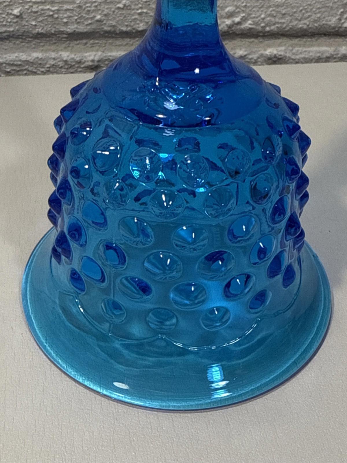 Vintage Fenton Colonial Blue Hobnail Glass Bell