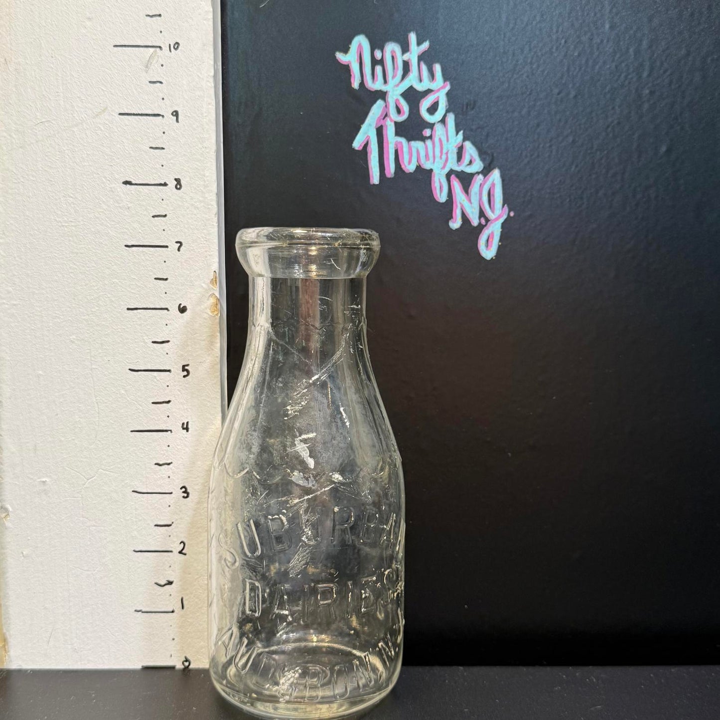Vintage Suburban Dairy Milk Bottle Audubon NJ Local