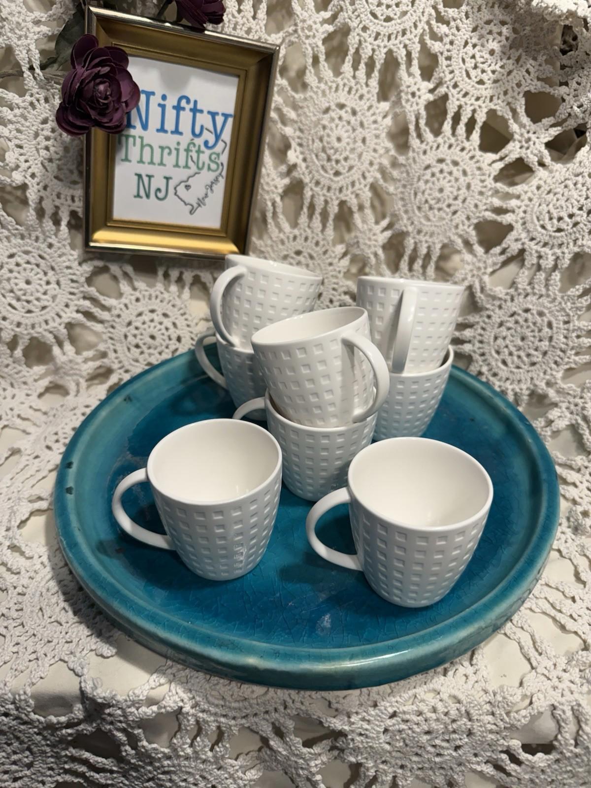 Mikasa Maxima Day02 Demitasse Cups Set of 8 Satin Finish Japan Satinique White