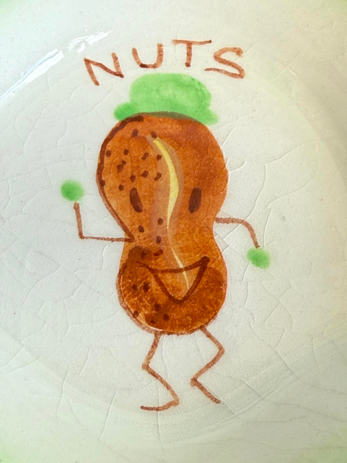 Decora Ceramics California Nuts Dish Dancing Anthropomorphic Bowl MCM