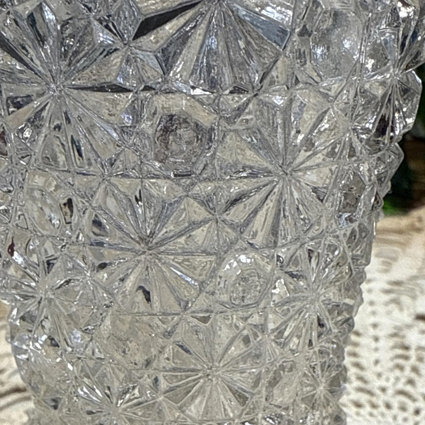 Mid-Size Daisy & Button Clear Glass Drinking Boot shoe EAPG Early American