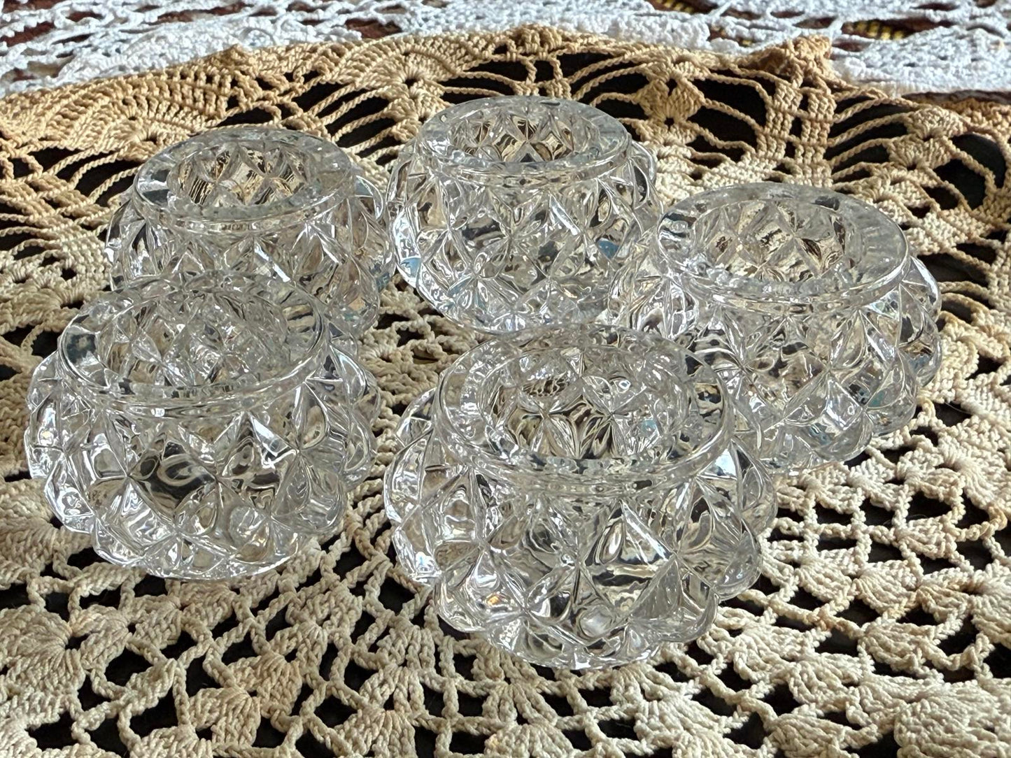 Salt Cellars (set of 5) Antique Pressed Glass 1900's