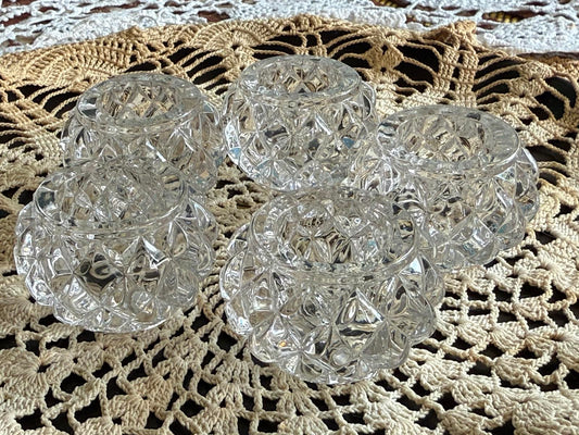 Salt Cellars (set of 5) Antique Pressed Glass 1900's