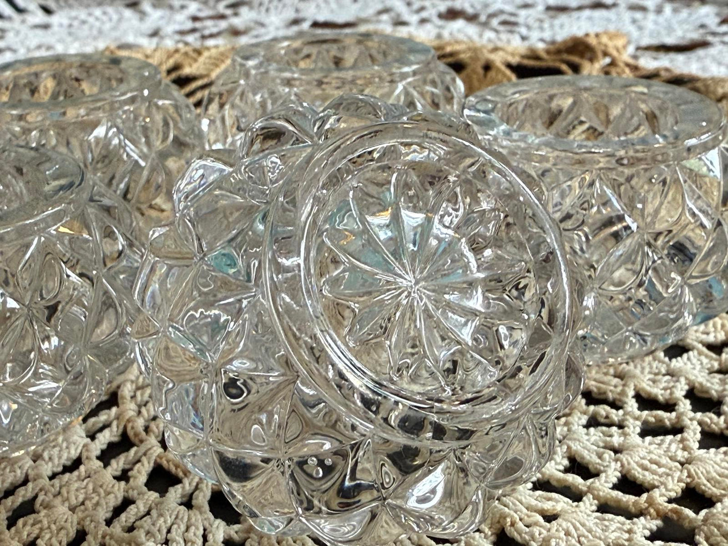 Salt Cellars (set of 5) Antique Pressed Glass 1900's