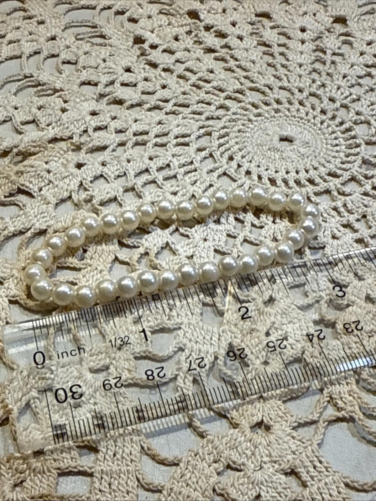 Faux Pearl Beaded Stretch Bracelet Vintage