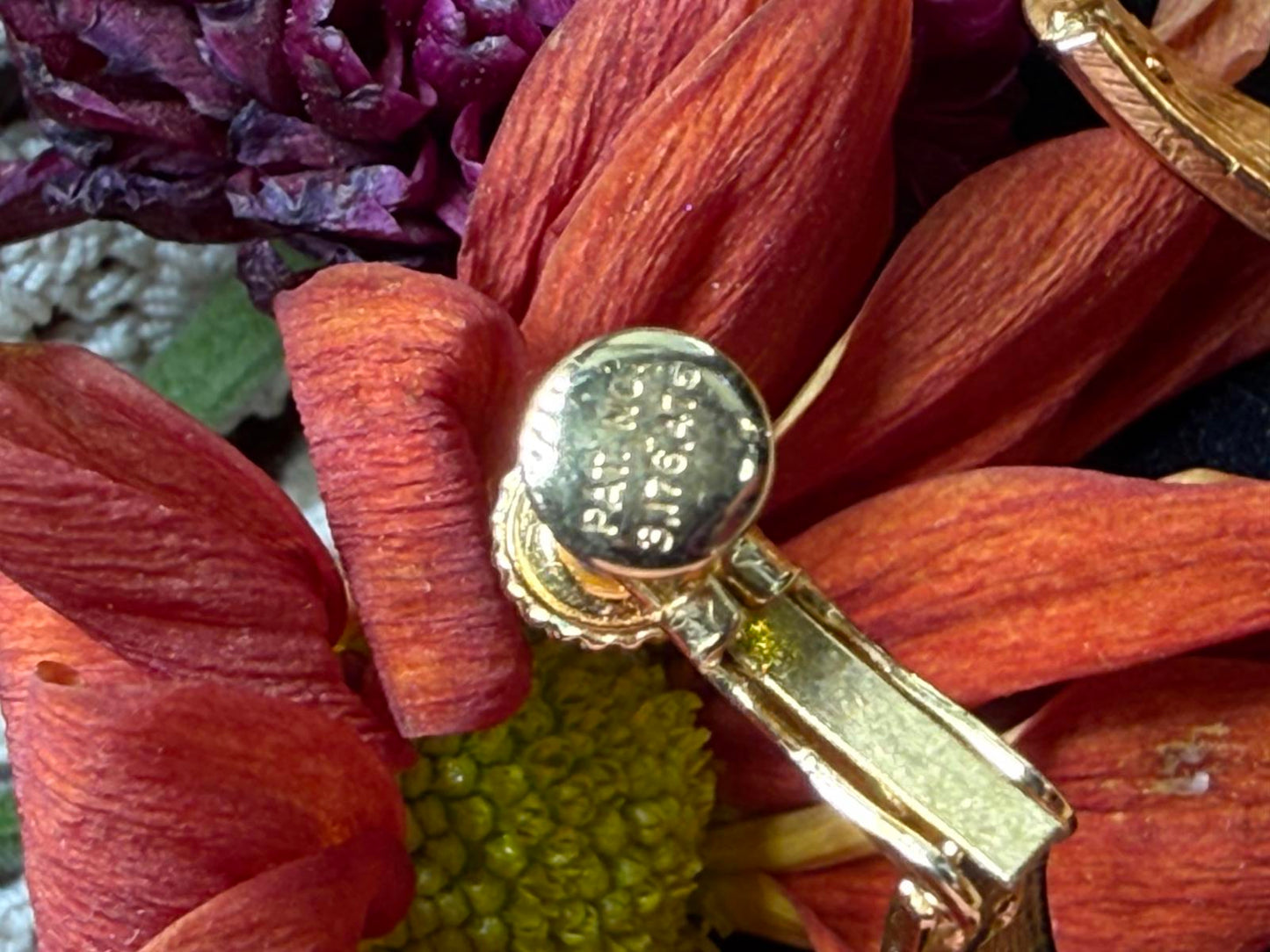 Vintage Gold Tone Hoop Screw Back Clip On Large Earrings