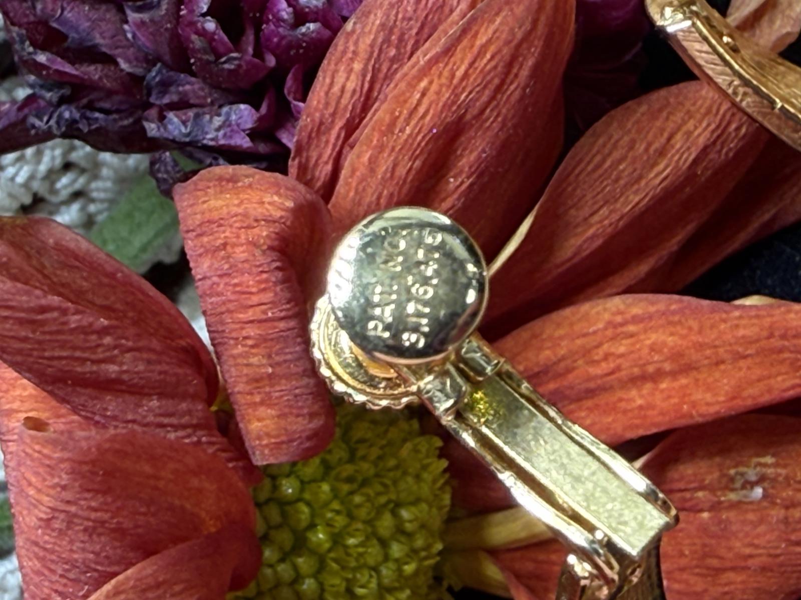 Vintage Gold Tone Hoop Screw Back Clip On Large Earrings