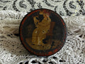 Antique Hand Painted Lacquer Snuff Box, Papier-mâché early 1800's sitting woman