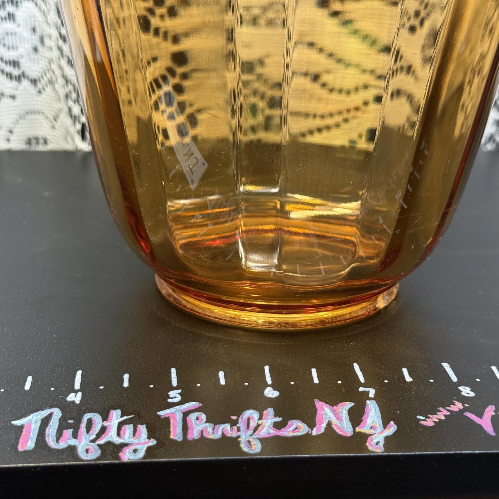 Vintage flared Amber Glass Vase - Elegant Decorative Piece MCM mid century