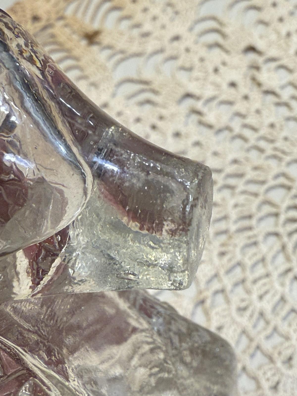 Vintage Victorian Fenton Daisy & Button Clear Glass Shoe Slipper With Bow Front