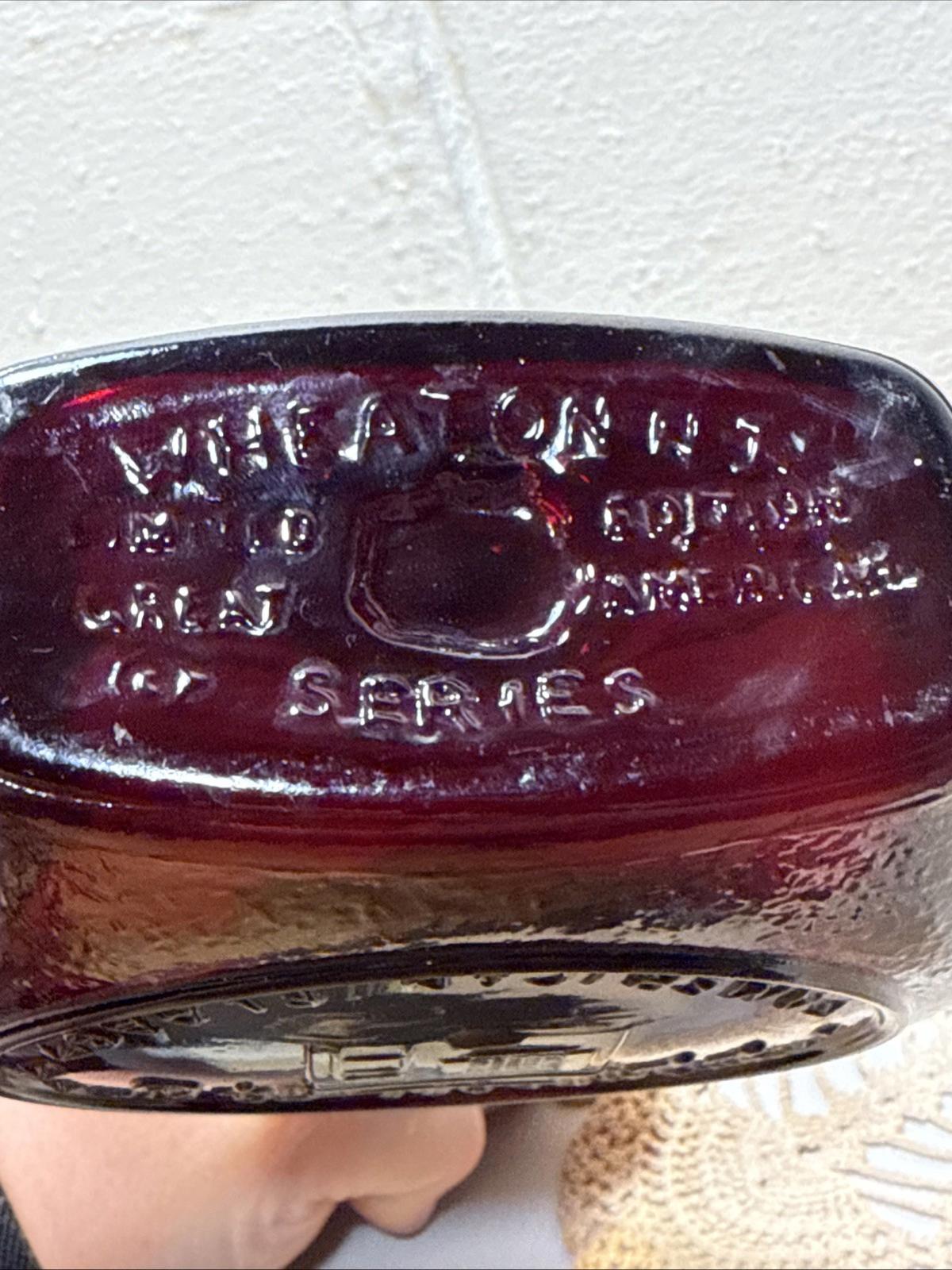 Vintage Betsy Ross Wheaton Decanter. Great American Series, Ruby Red