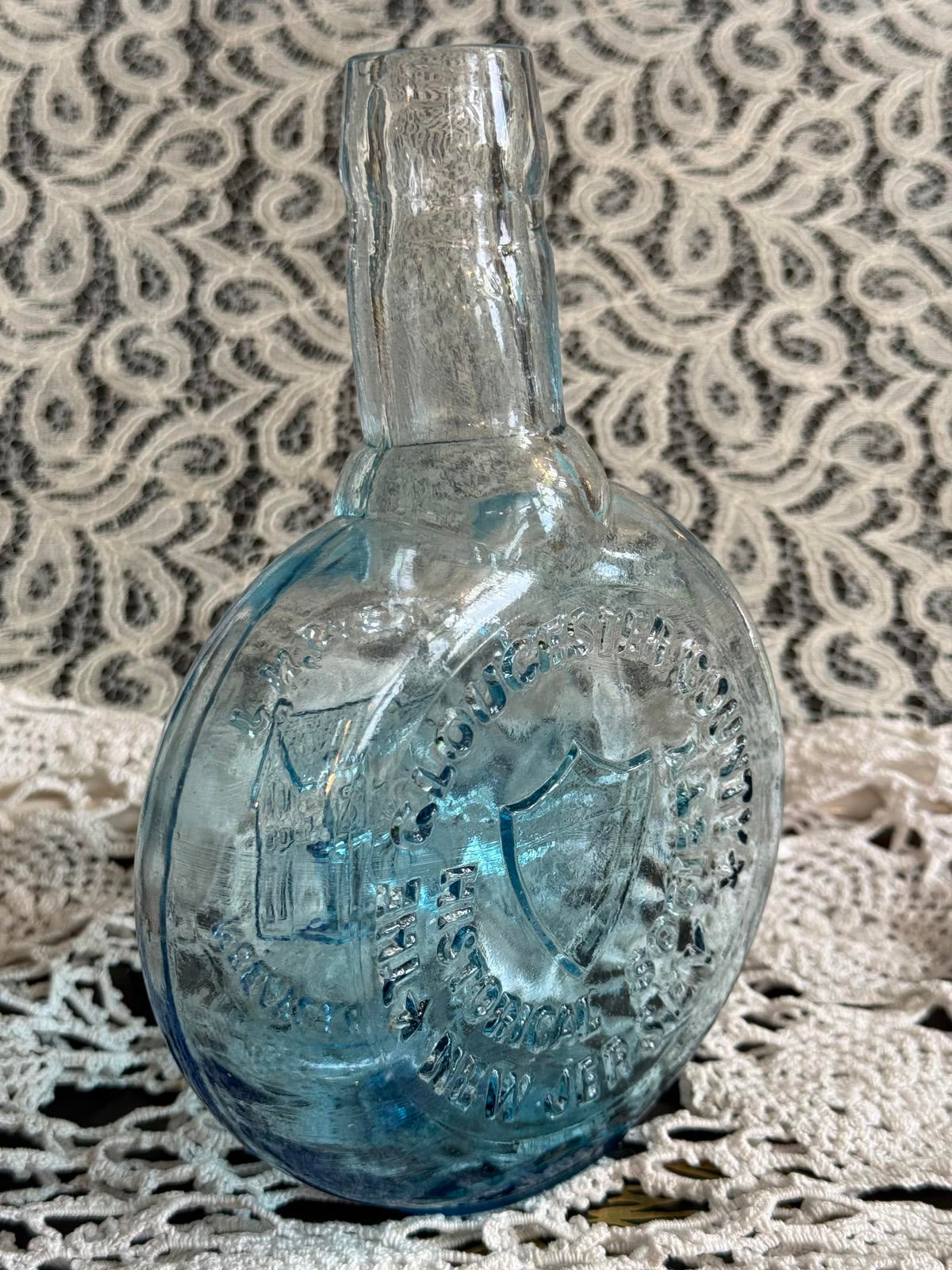 Clevenger Brothers glass bottle Cross Keys light blue aqua bottle Gloucester NJ