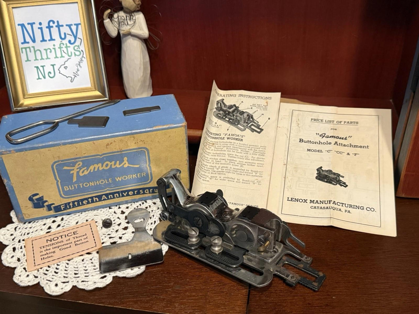 Vintage Famous Buttonhole Maker Sewing for Singer Model CC Machine in Box V14