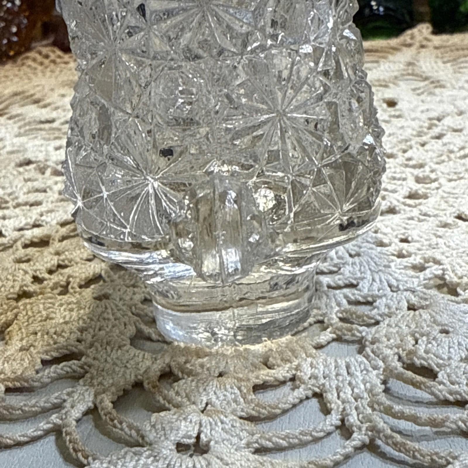 Mid-Size Daisy & Button Clear Glass Drinking Boot shoe EAPG Early American