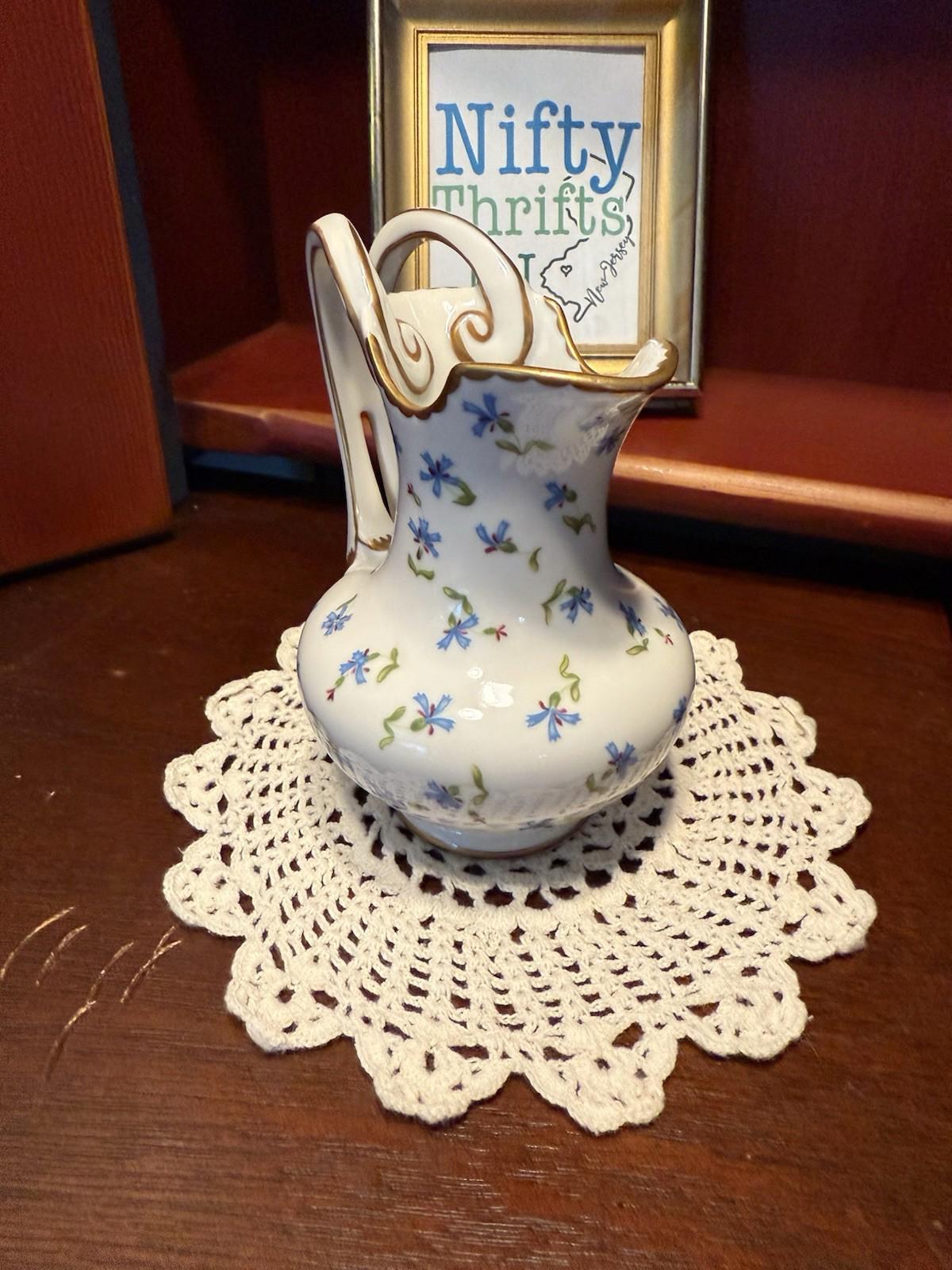 Vintage Floral Creamer Mini Pitcher, The Franklin Mint