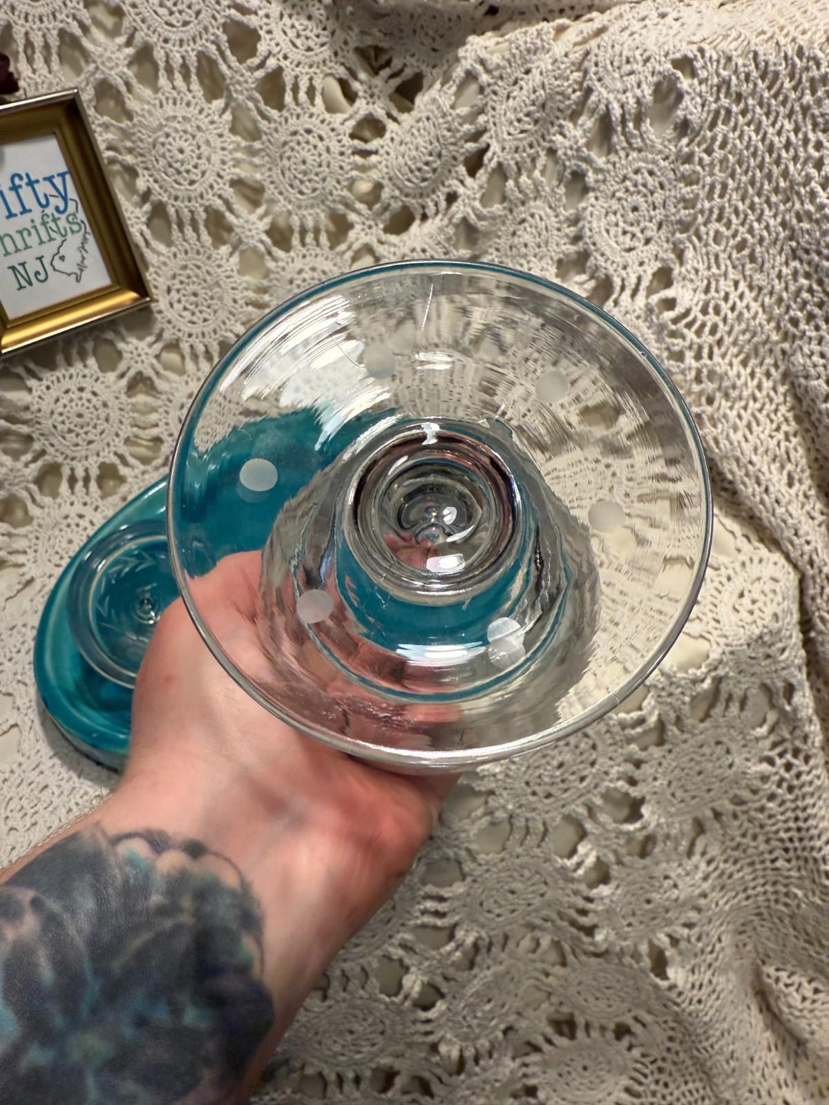 Vintage Etched Clear Glass Floral Pedestal Apothecary Jar Candy Dish w/Lid