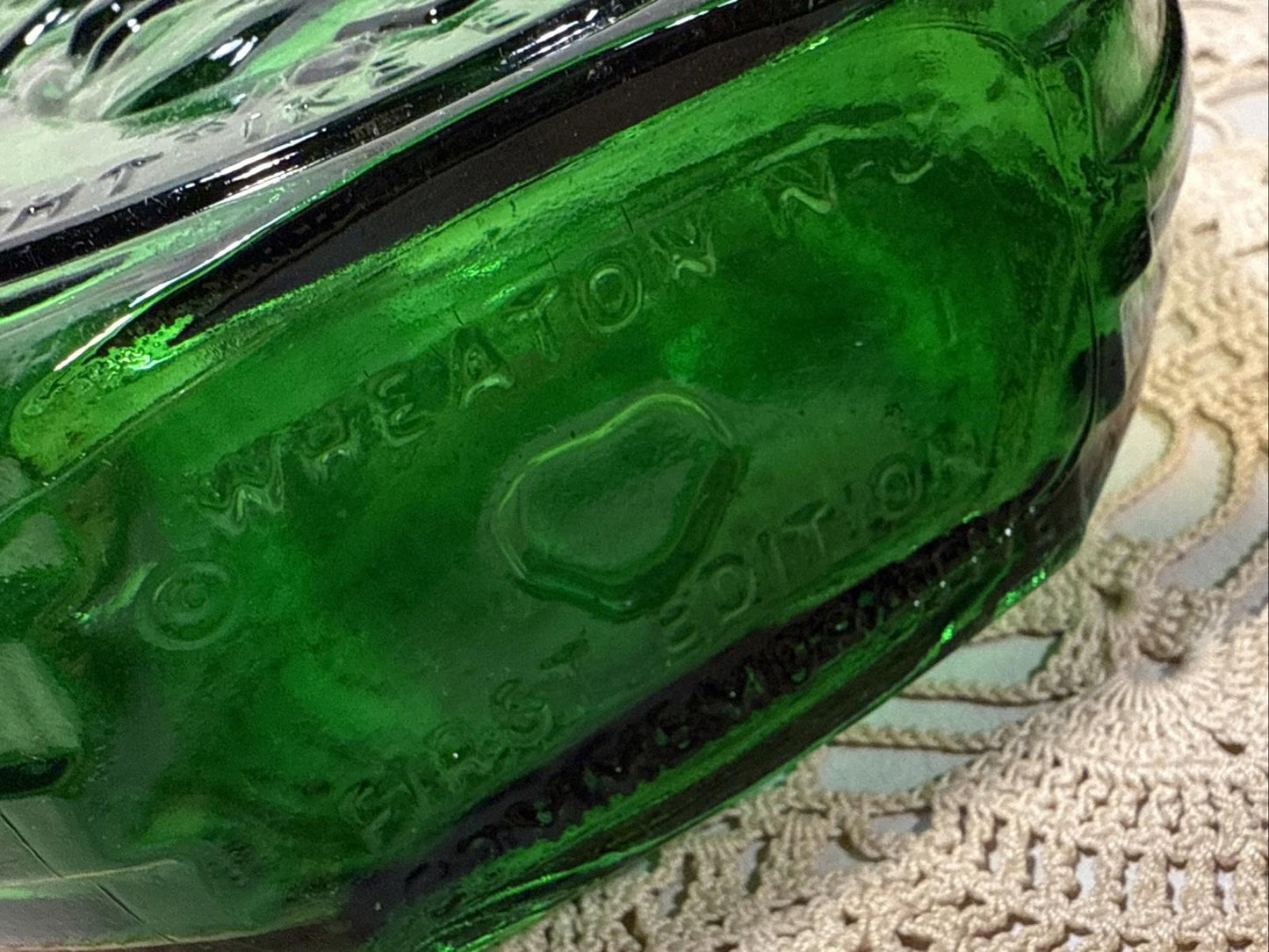 Wheaton Dwight David Eisenhower Ike Commemorative Decanter Bottle Emerald