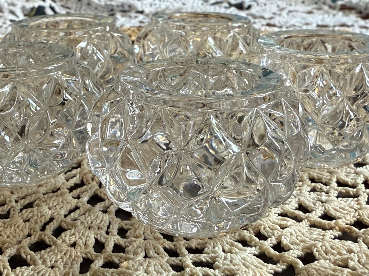 Salt Cellars (set of 5) Antique Pressed Glass 1900's