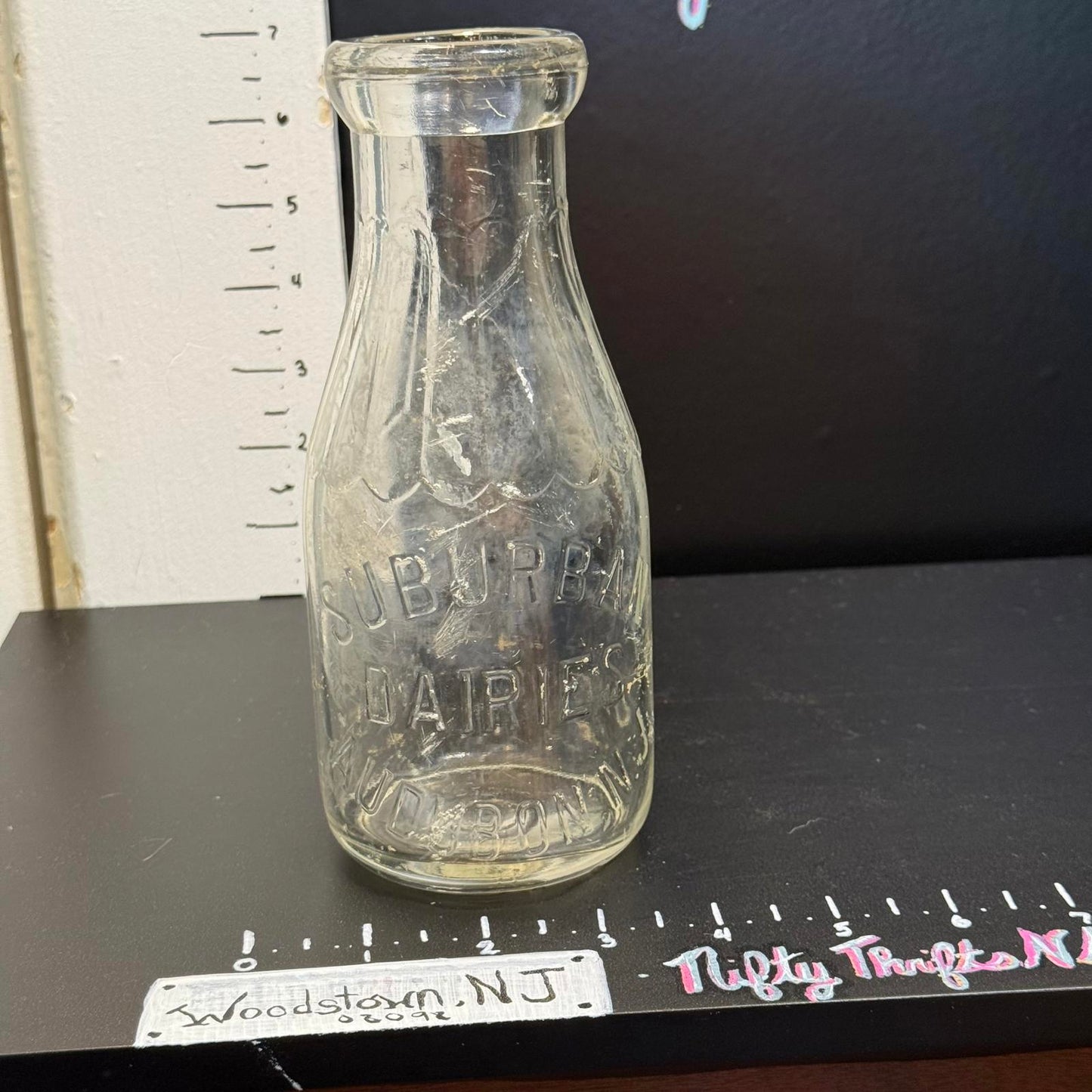 Vintage Suburban Dairy Milk Bottle Audubon NJ Local