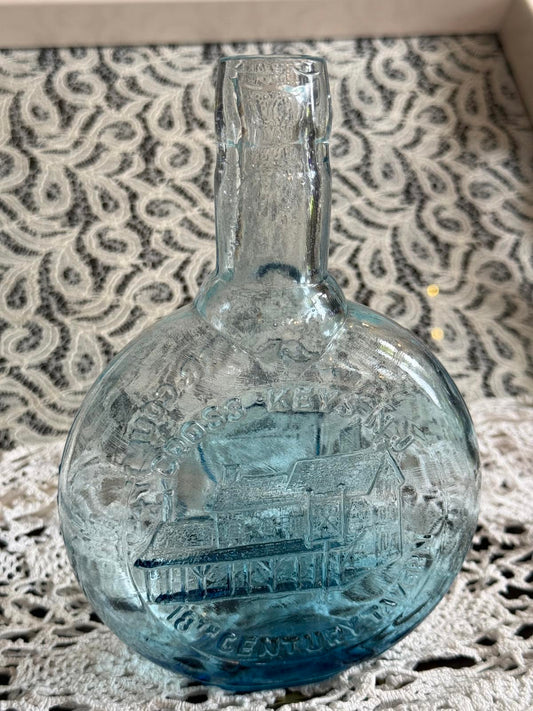 Clevenger Brothers glass bottle Cross Keys light blue aqua bottle Gloucester NJ