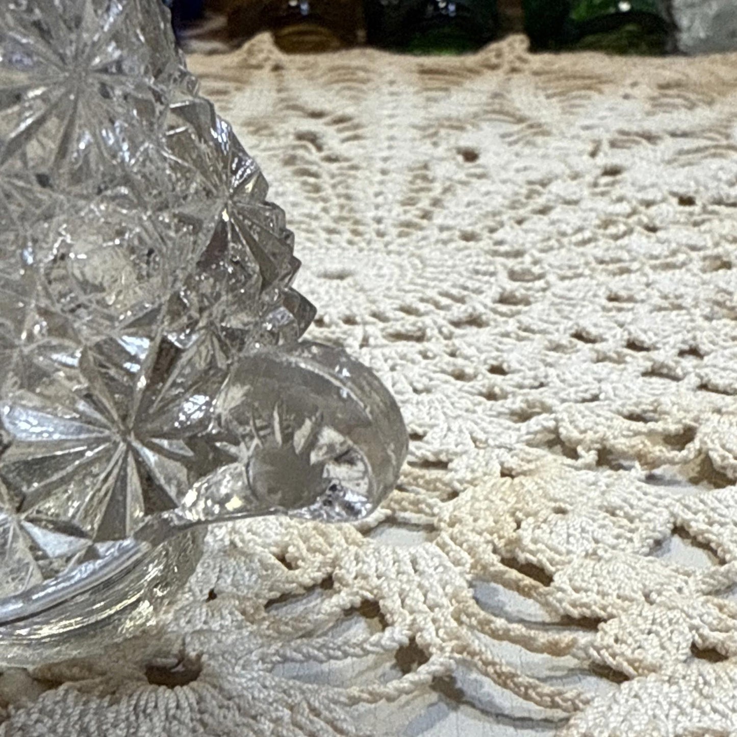 Mid-Size Daisy & Button Clear Glass Drinking Boot shoe EAPG Early American