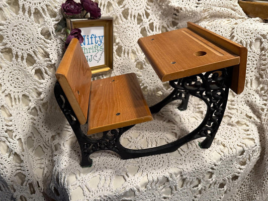 Vintage 1960's Miniature Children Toy Doll Collector Wrought Iron & Wooden Desk