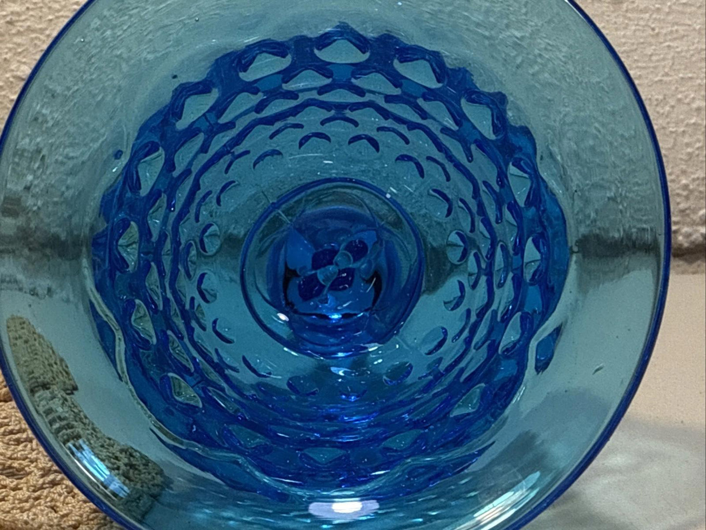 Vintage Fenton Colonial Blue Hobnail Glass Bell