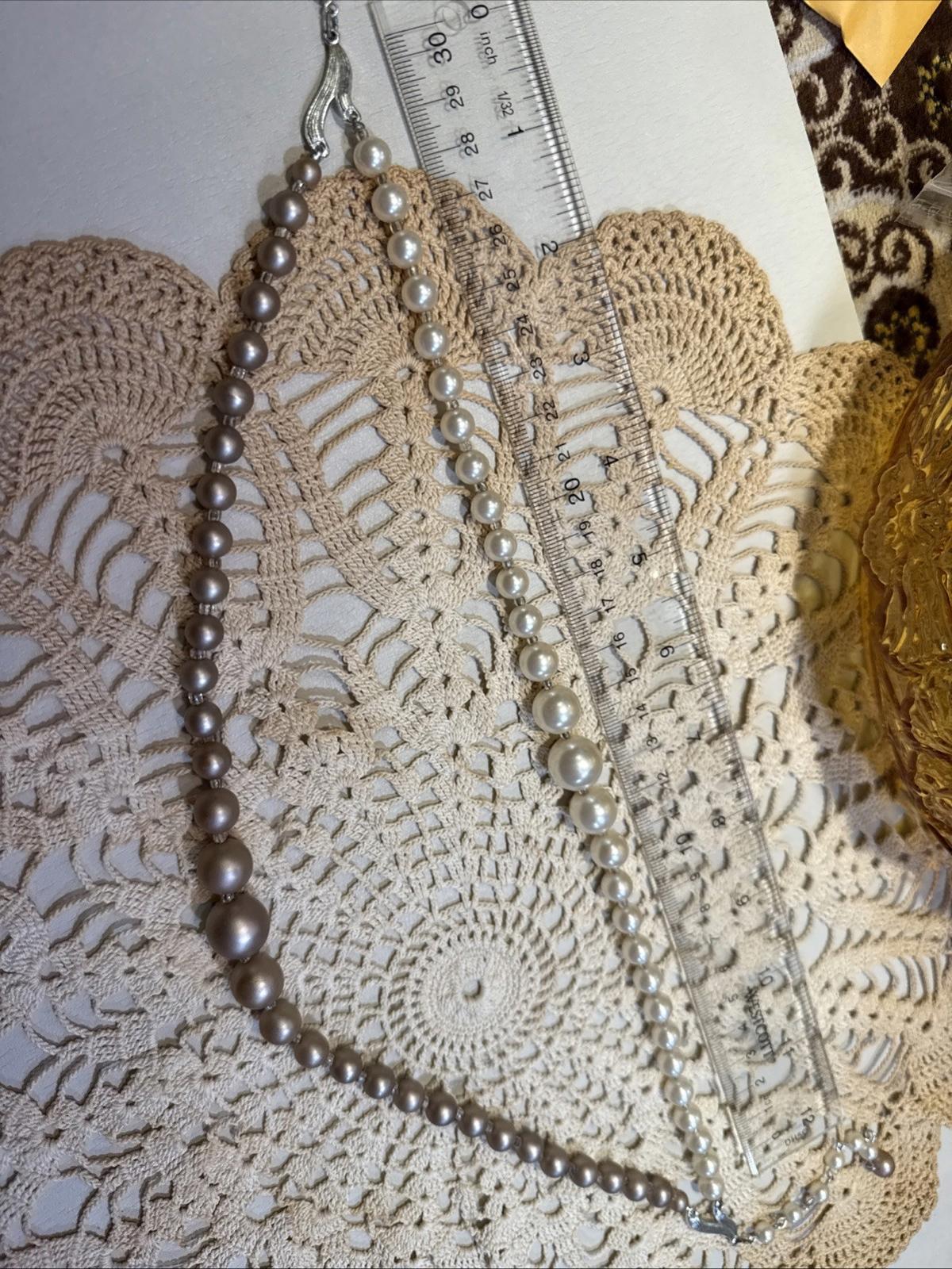 Vintage Faux Pearl Double Strand Costume Jewelry Stamped Japan