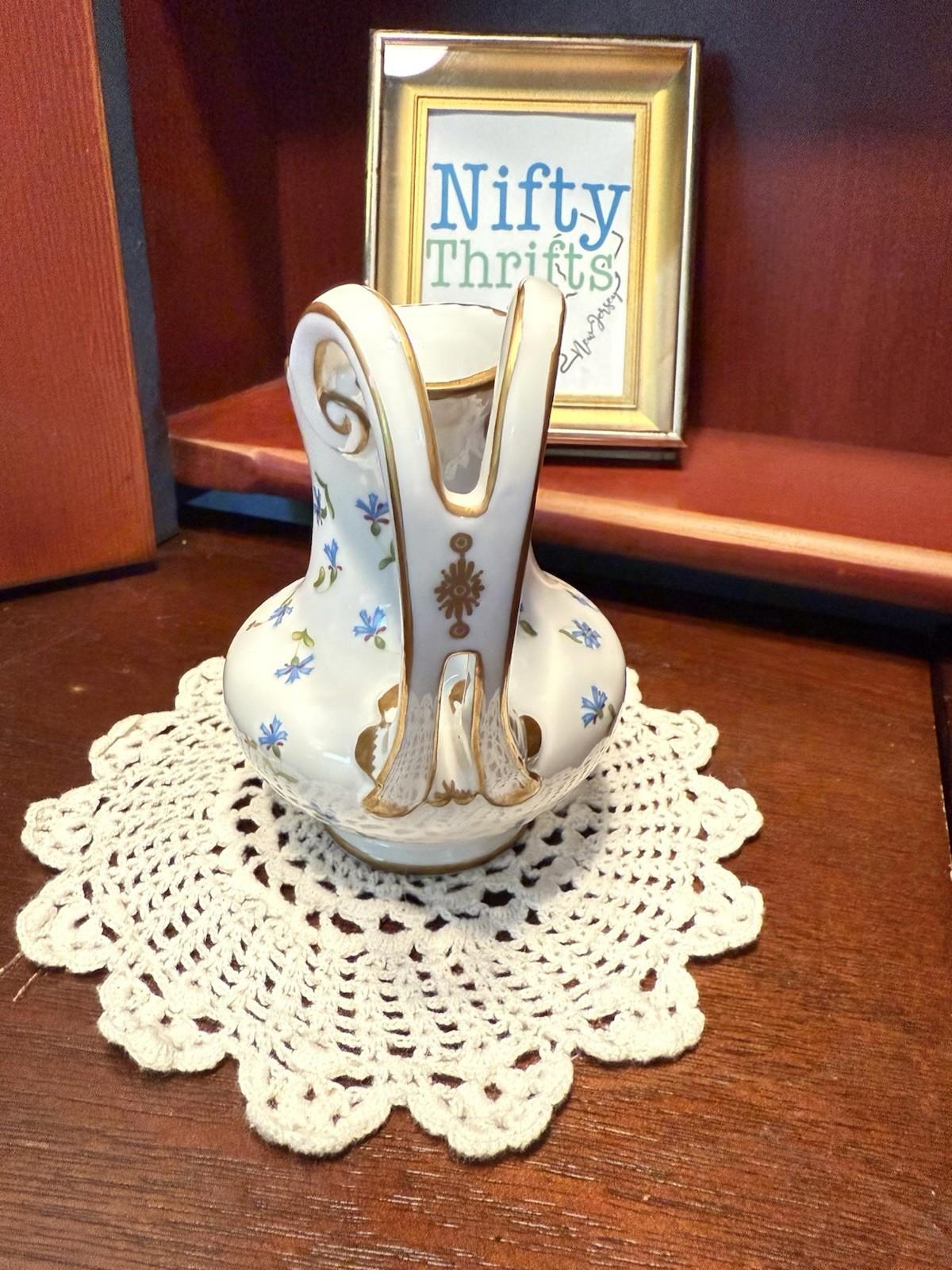 Vintage Floral Creamer Mini Pitcher, The Franklin Mint