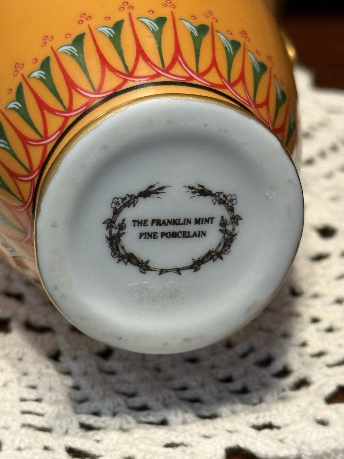 Vintage Franklin Mint Porcelain Museum Reproduction Antique Mini Pitcher