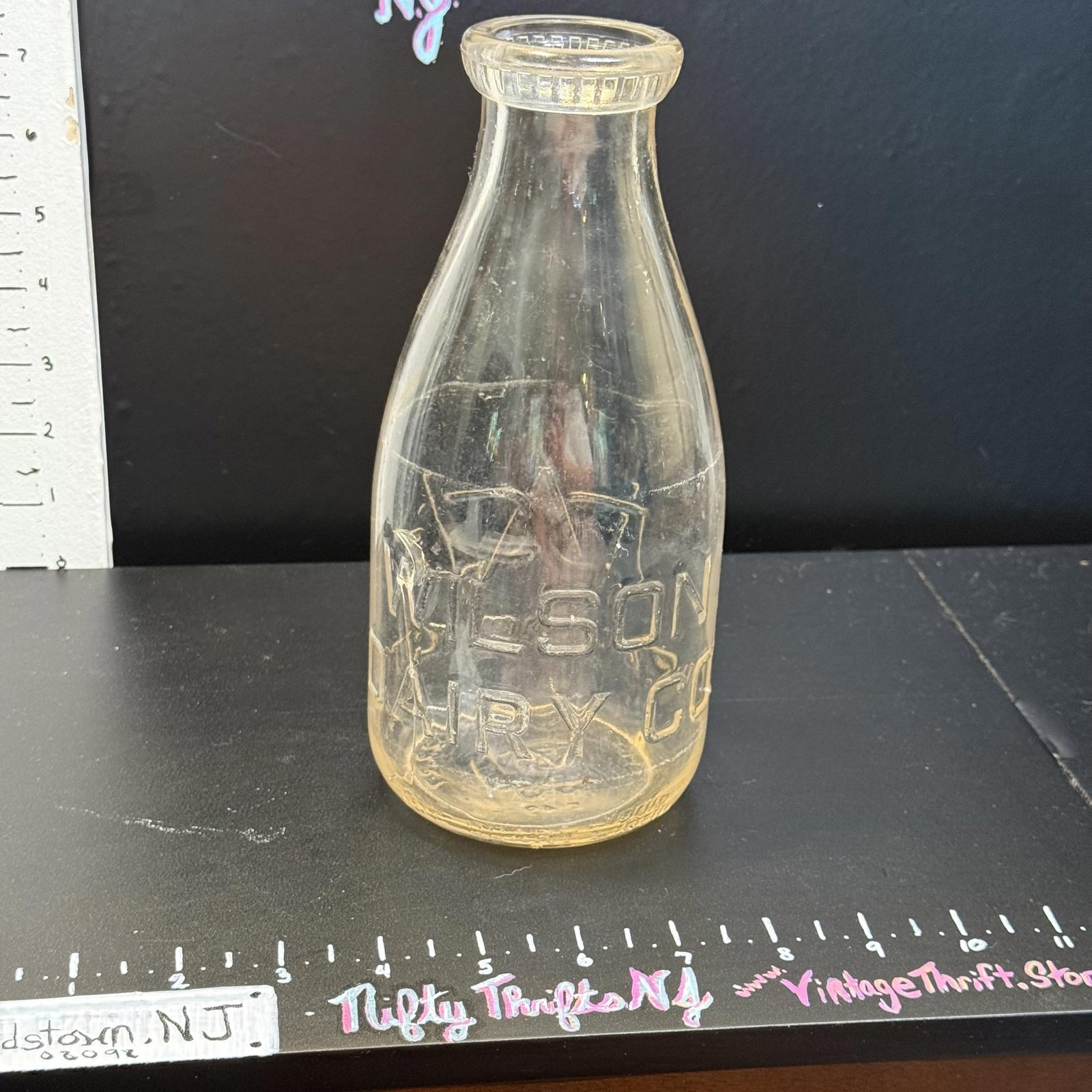Vintage Wilson Dairy Company Milk Bottle Atlantic City NJ One Pint