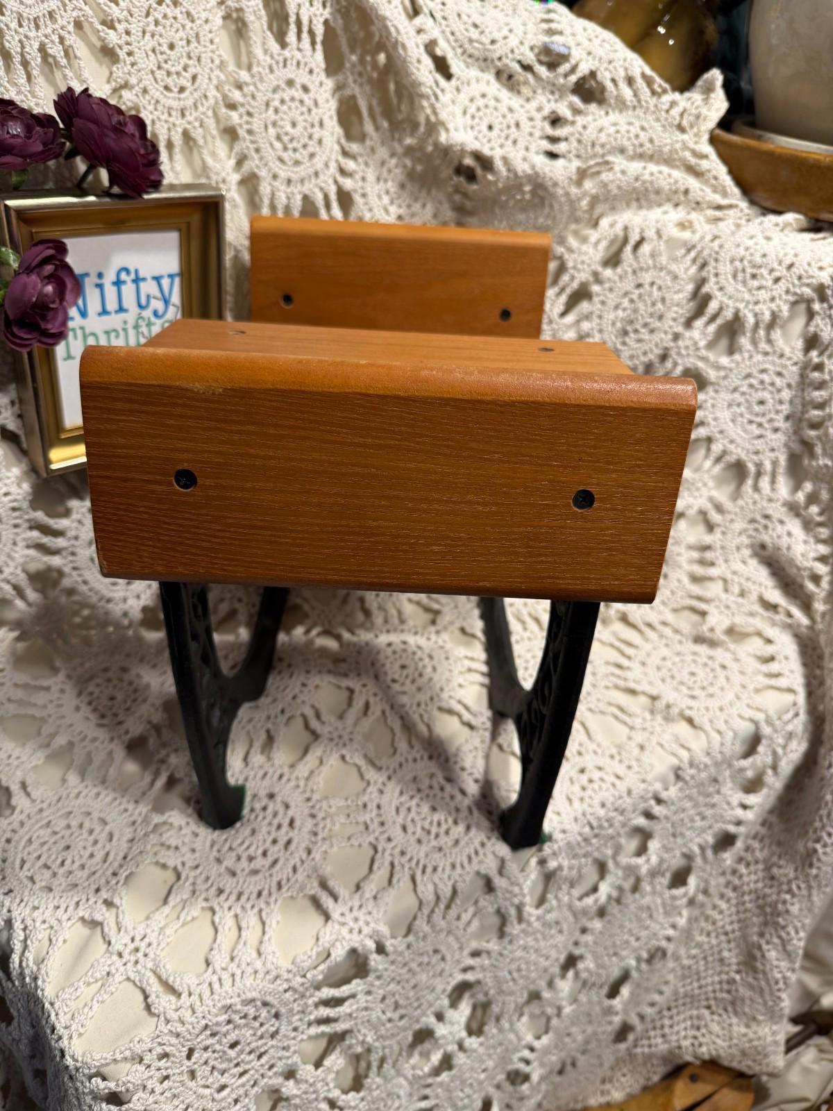 Vintage 1960's Miniature Children Toy Doll Collector Wrought Iron & Wooden Desk