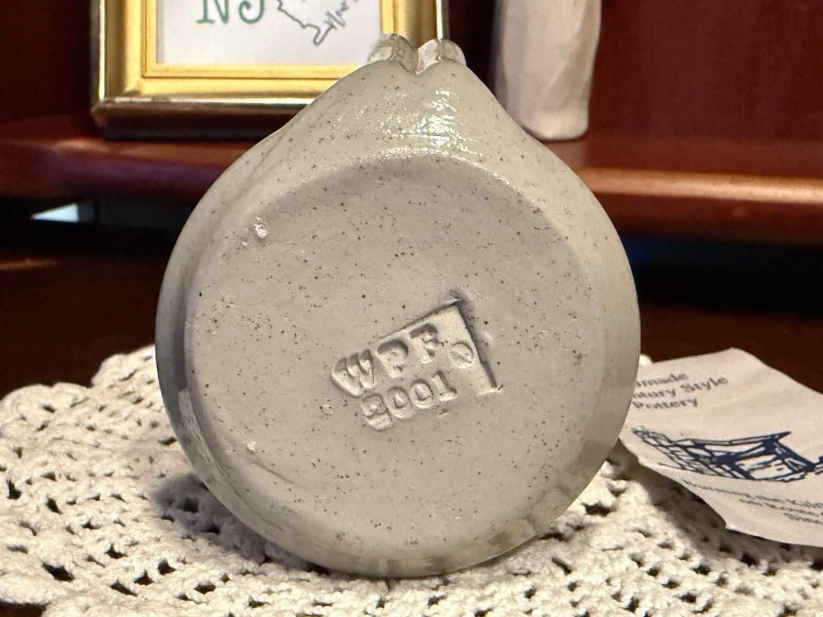 Maloney Pottery Candlestick Holder Williamsburg VA Salt Glazed Stoneware